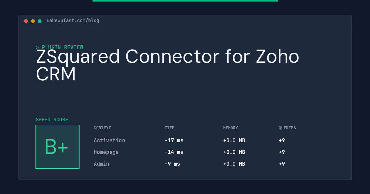 ZSquared Connector for Zoho CRM - MakeWPFast