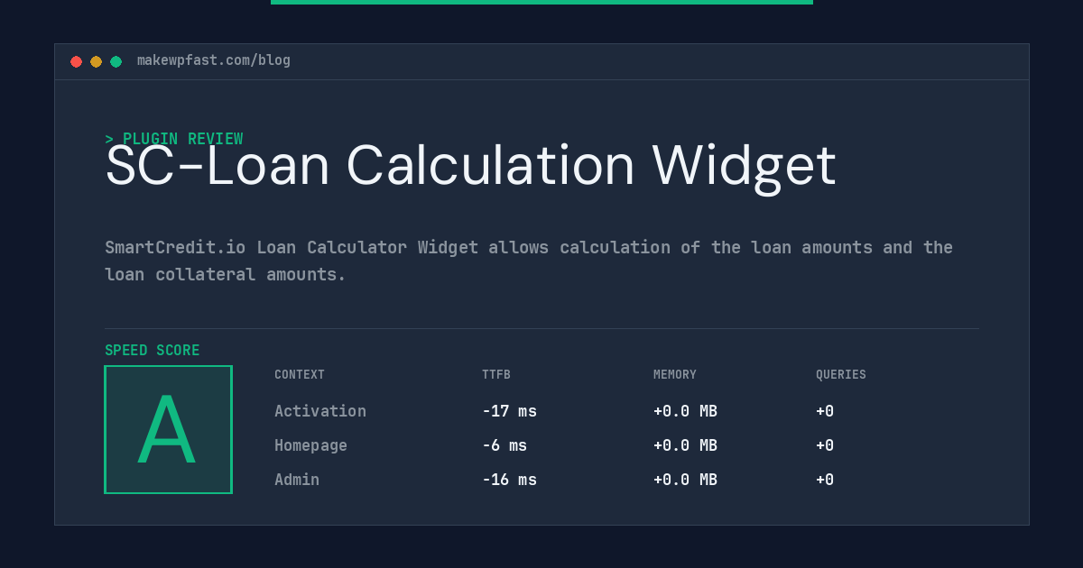 SC-Loan Calculation Widget - MakeWPFast