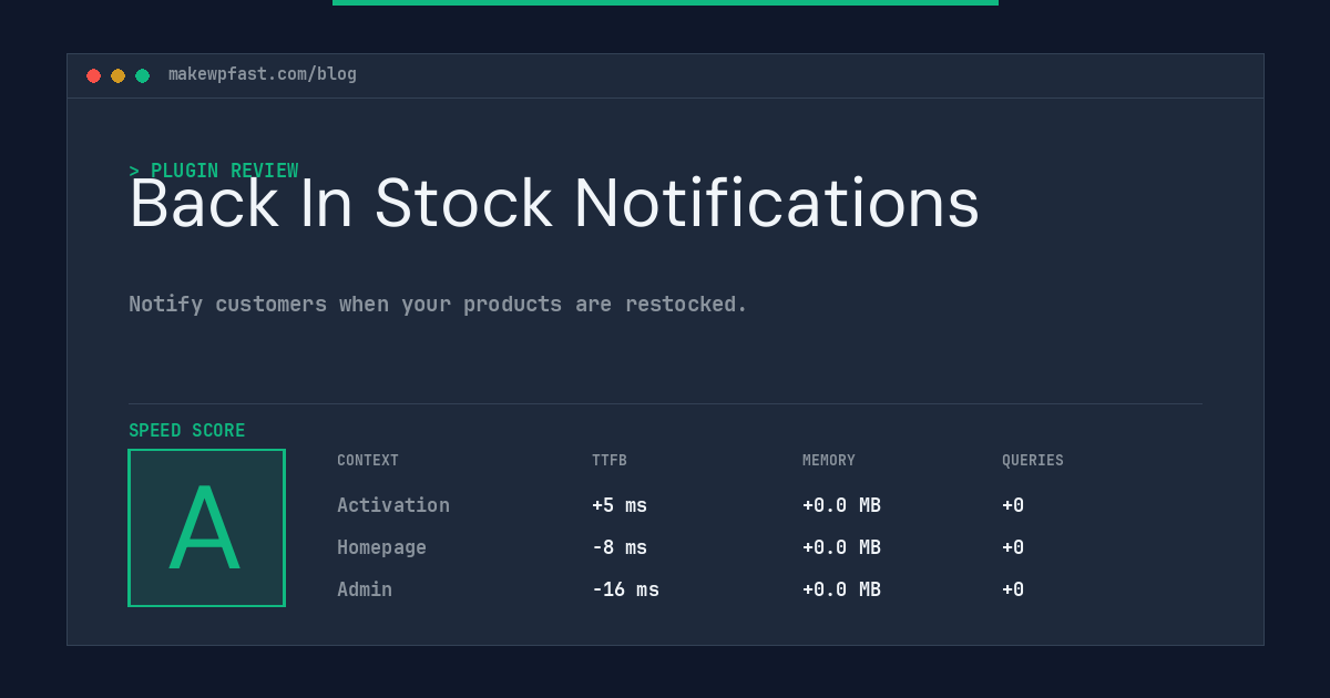 Back In Stock Notifications - MakeWPFast