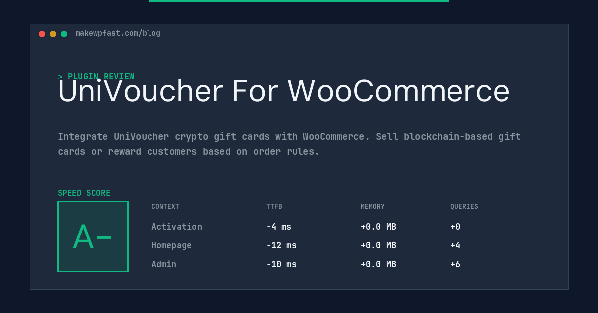UniVoucher For WooCommerce - MakeWPFast