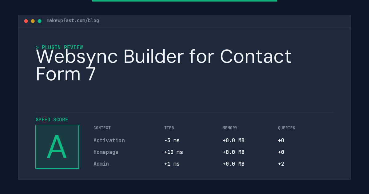 Websync Builder for Contact Form 7 - MakeWPFast