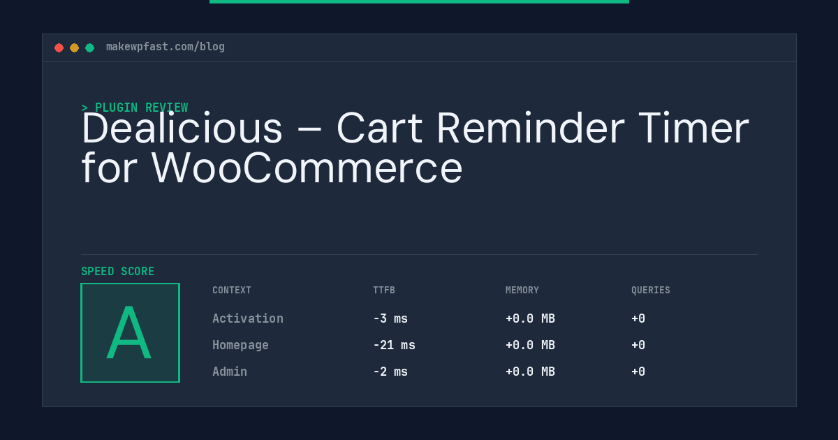 Dealicious – Cart Reminder Timer for WooCommerce - MakeWPFast