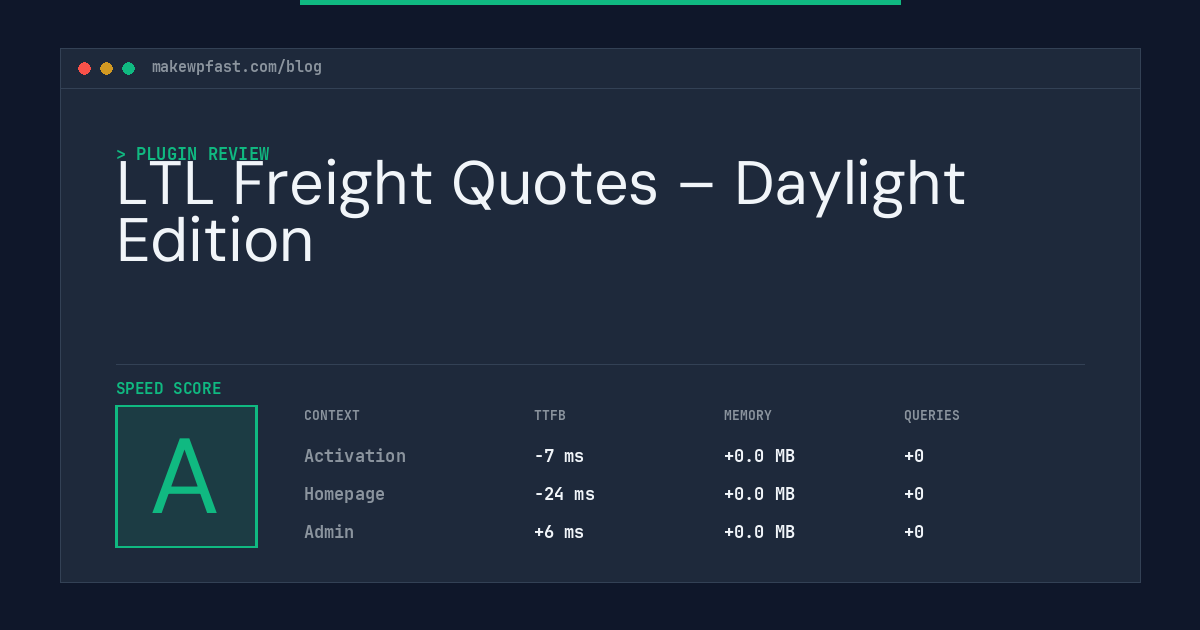 LTL Freight Quotes – Daylight Edition - MakeWPFast