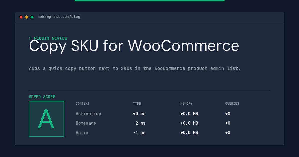 Copy SKU for WooCommerce - MakeWPFast