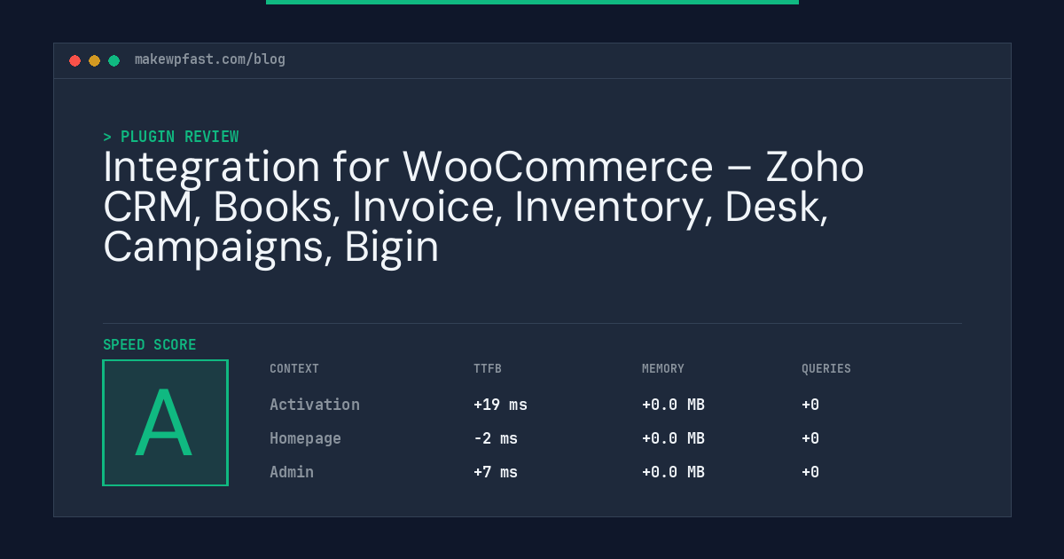 Integration for WooCommerce – Zoho CRM, Books, Invoice, Inventory, Desk, Campaigns, Bigin - MakeWPFast
