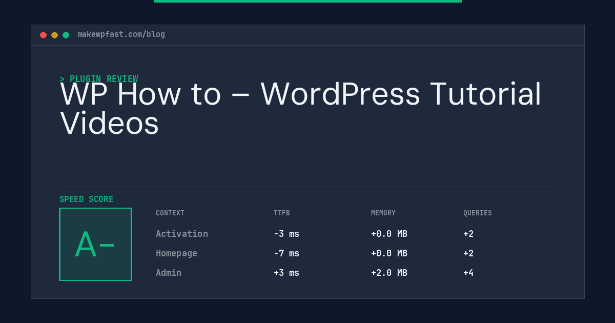WP How to – WordPress Tutorial Videos - MakeWPFast