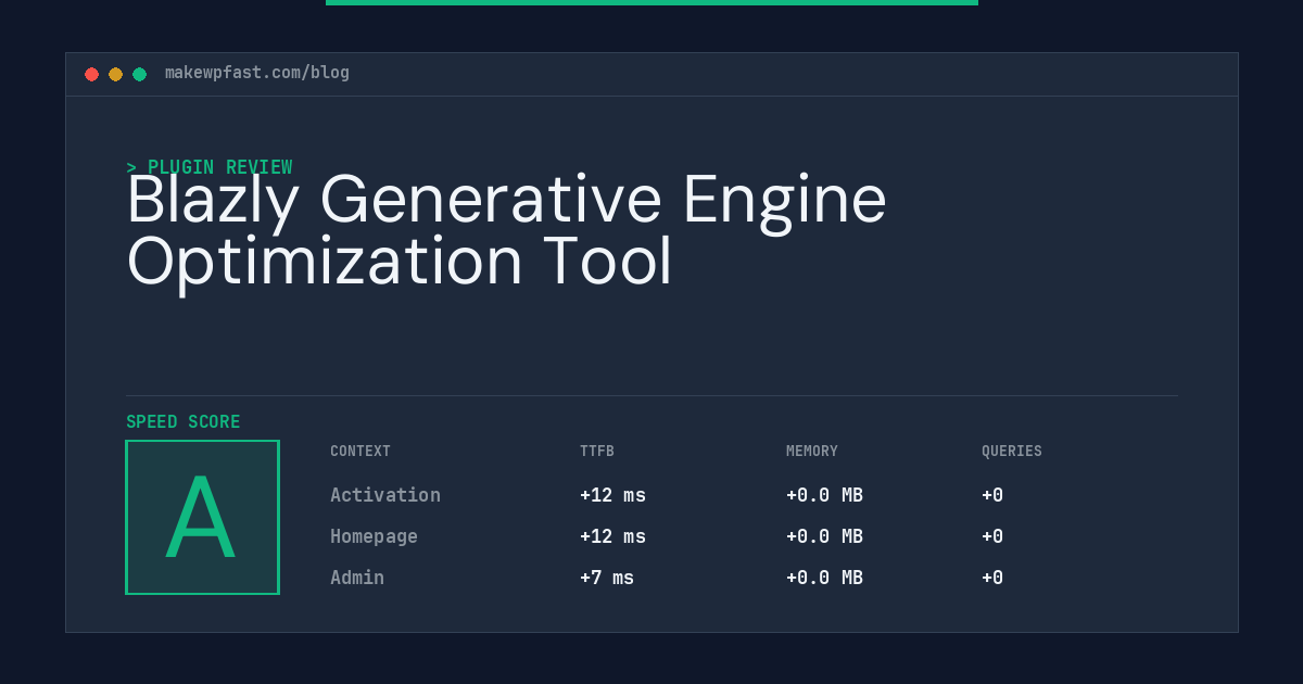 Blazly Generative Engine Optimization Tool - MakeWPFast