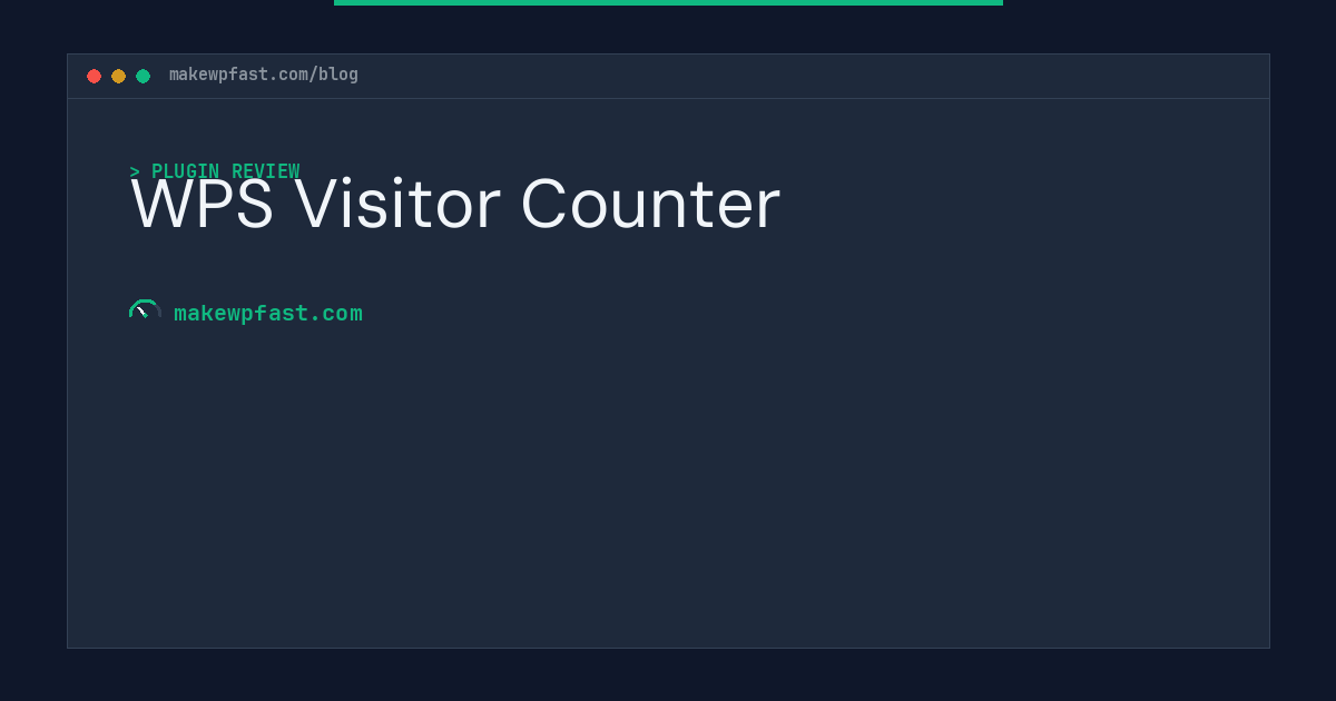 WPS Visitor Counter - MakeWPFast