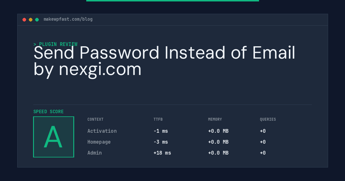 Send Password Instead of Email by nexgi.com - MakeWPFast