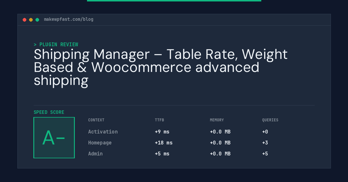 Shipping Manager – Table Rate, Weight Based & Woocommerce advanced shipping - MakeWPFast