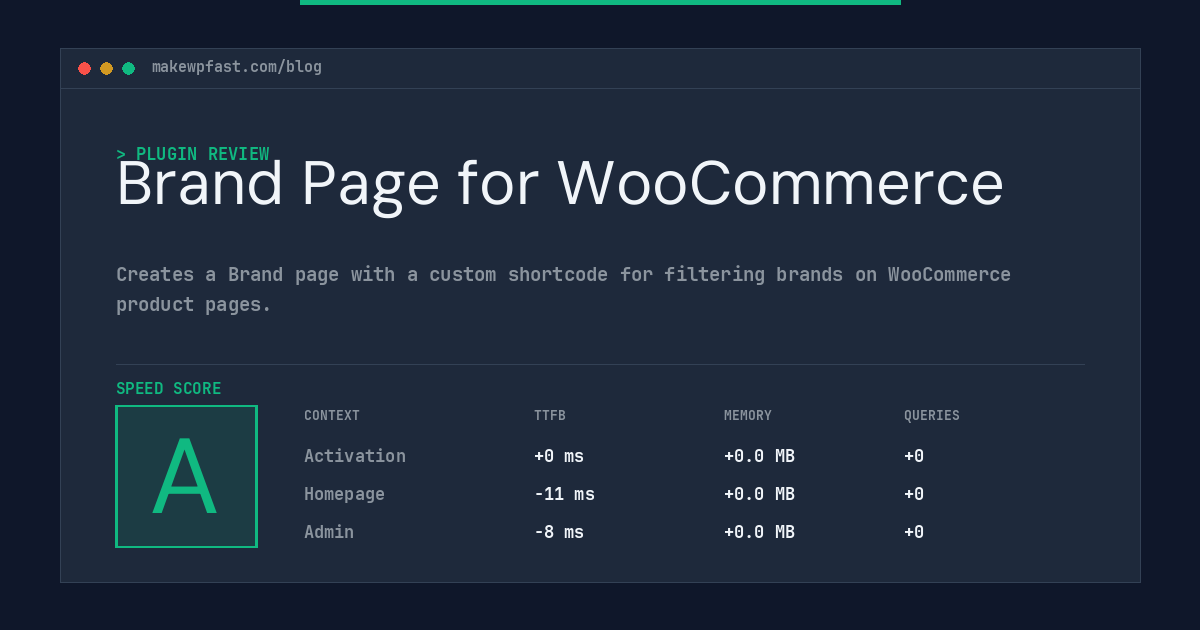 Brand Page for WooCommerce - MakeWPFast