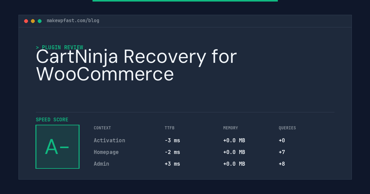 CartNinja Recovery for WooCommerce - MakeWPFast