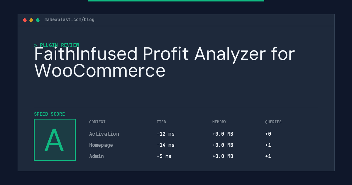 FaithInfused Profit Analyzer for WooCommerce - MakeWPFast