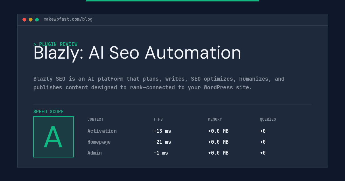Blazly: AI Seo Automation - MakeWPFast