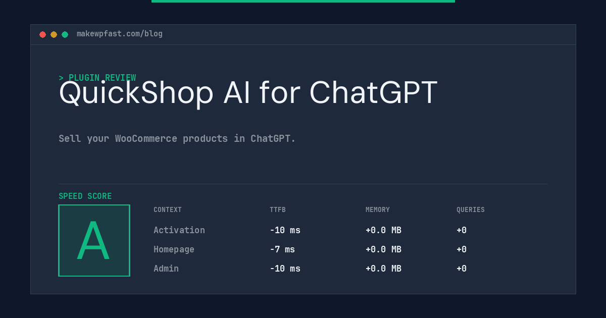 QuickShop AI for ChatGPT - MakeWPFast
