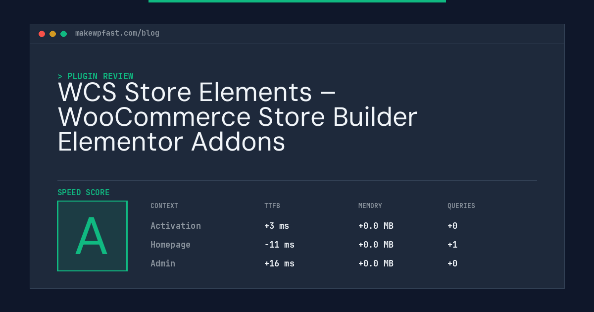 WCS Store Elements – WooCommerce Store Builder Elementor Addons - MakeWPFast