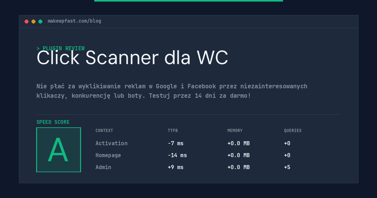 Click Scanner dla WC - MakeWPFast