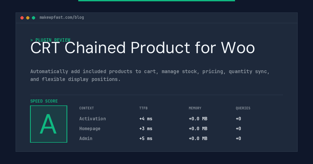 CRT Chained Product for Woo - MakeWPFast