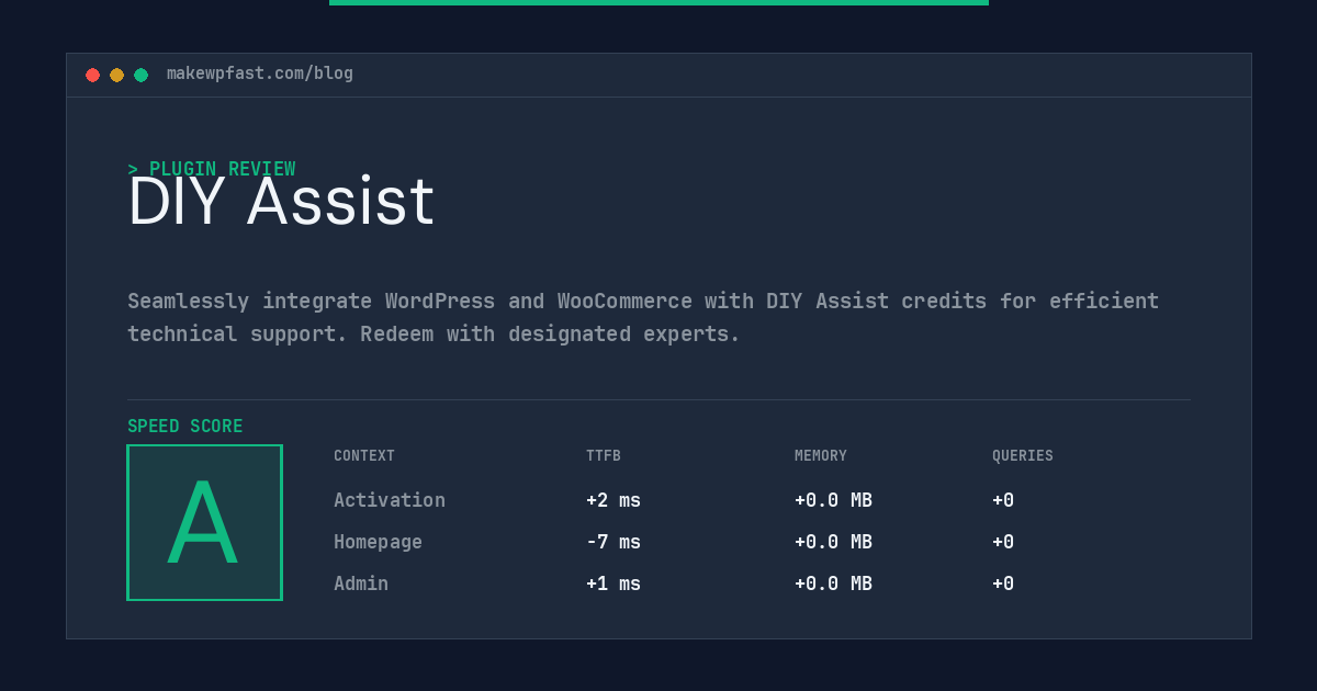 DIY Assist - MakeWPFast
