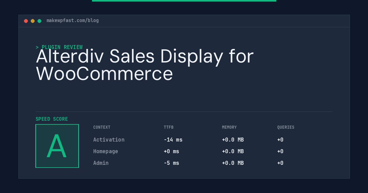 Alterdiv Sales Display for WooCommerce - MakeWPFast