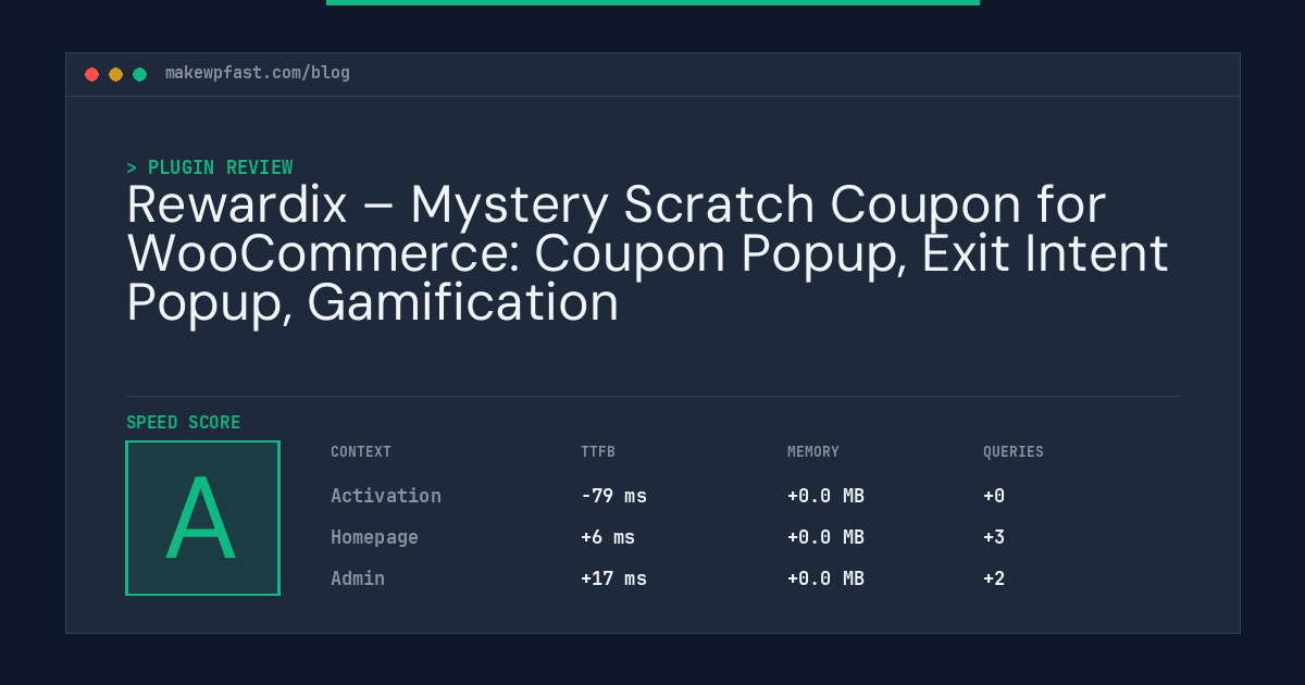 Rewardix – Mystery Scratch Coupon for WooCommerce: Coupon Popup, Exit Intent Popup, Gamification - MakeWPFast
