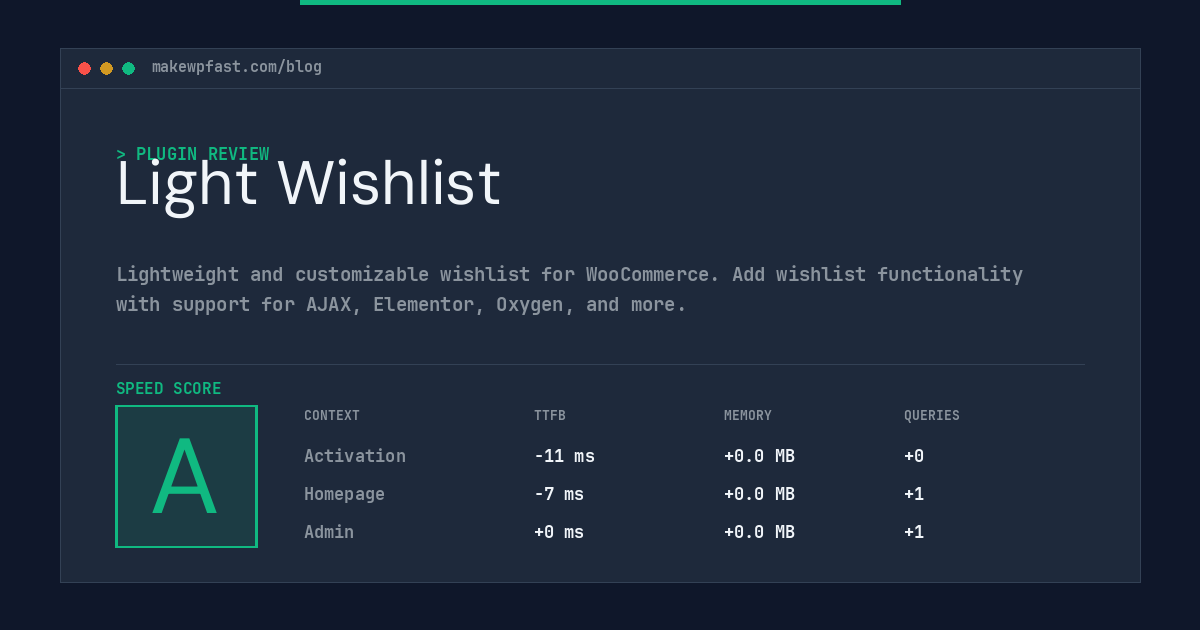 Light Wishlist - MakeWPFast