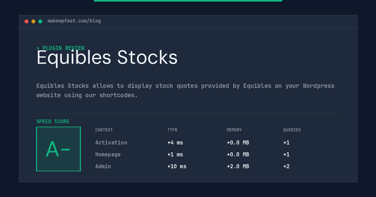 Equibles Stocks - MakeWPFast