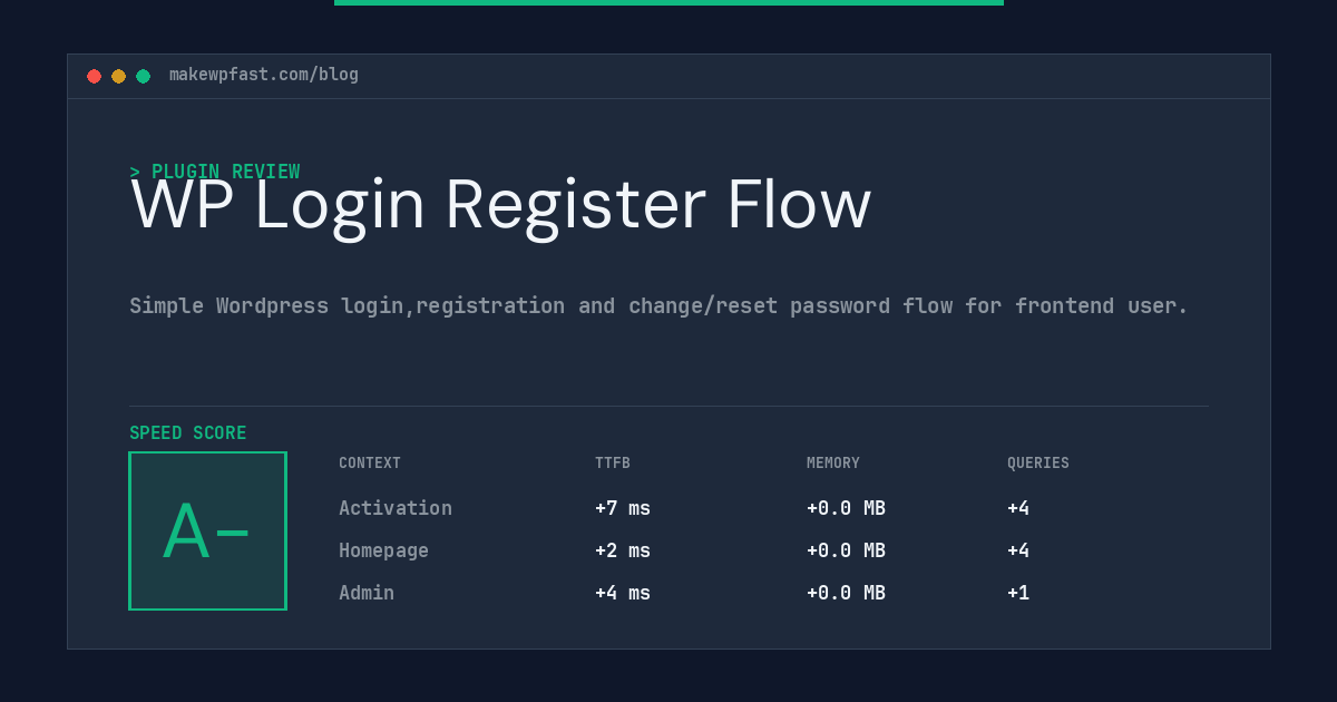 WP Login Register Flow - MakeWPFast