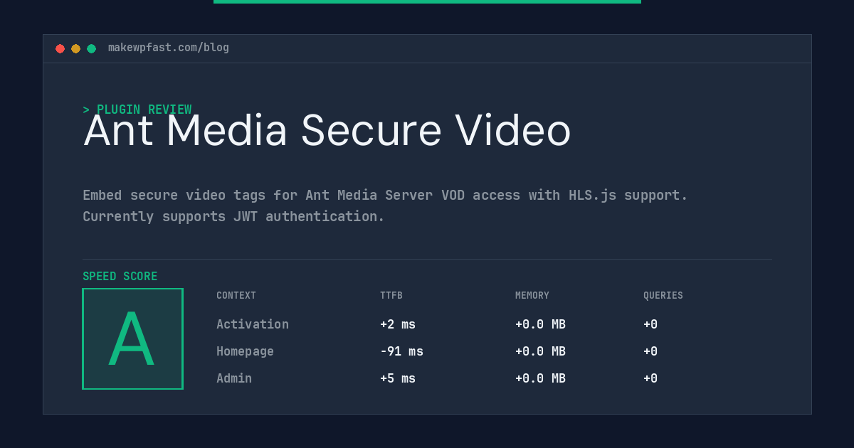 Ant Media Secure Video - MakeWPFast