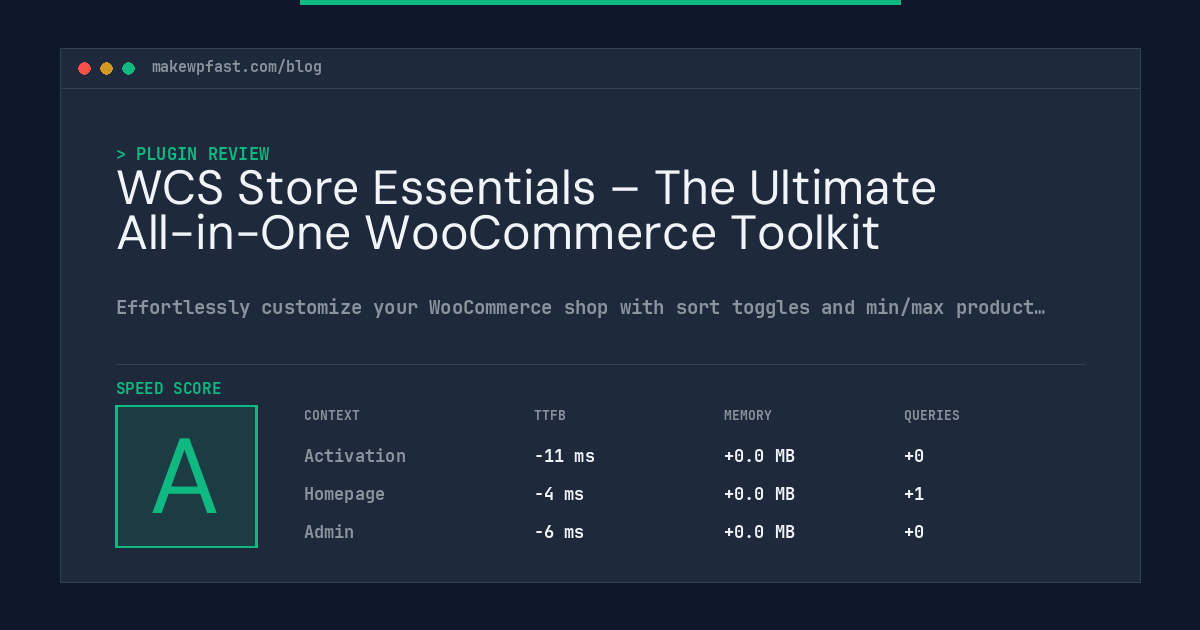 WCS Store Essentials – The Ultimate All-in-One WooCommerce Toolkit - MakeWPFast