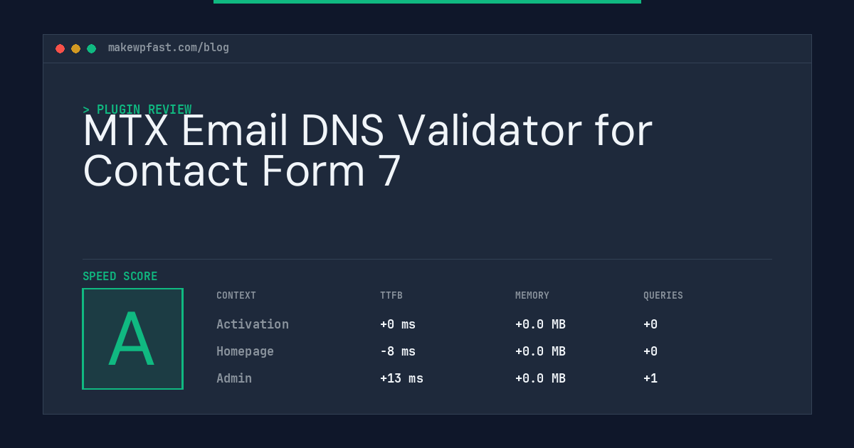MTX Email DNS Validator for Contact Form 7 - MakeWPFast