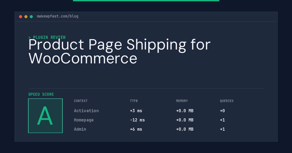 Product Page Shipping for WooCommerce - MakeWPFast
