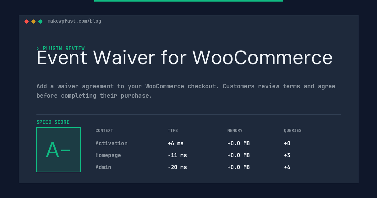 Event Waiver for WooCommerce - MakeWPFast