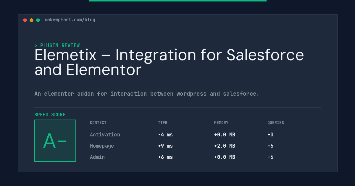Elemetix – Integration for Salesforce and Elementor - MakeWPFast
