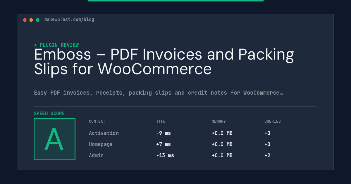 Emboss – PDF Invoices and Packing Slips for WooCommerce - MakeWPFast