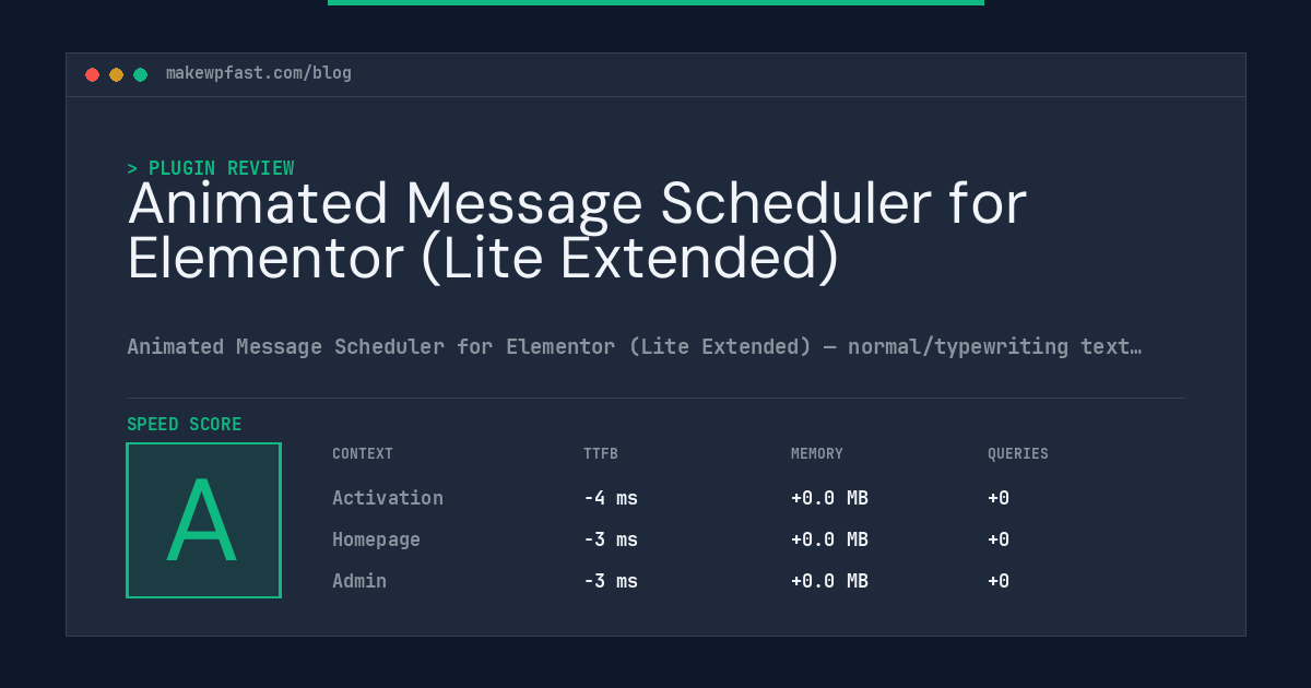 Animated Message Scheduler for Elementor (Lite Extended) - MakeWPFast
