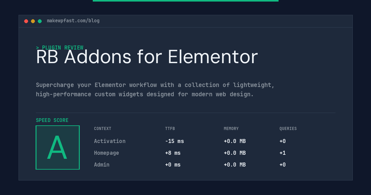 RB Addons for Elementor - MakeWPFast