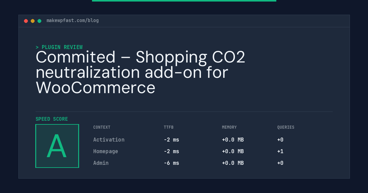 Commited – Shopping CO2 neutralization add-on for WooCommerce - MakeWPFast