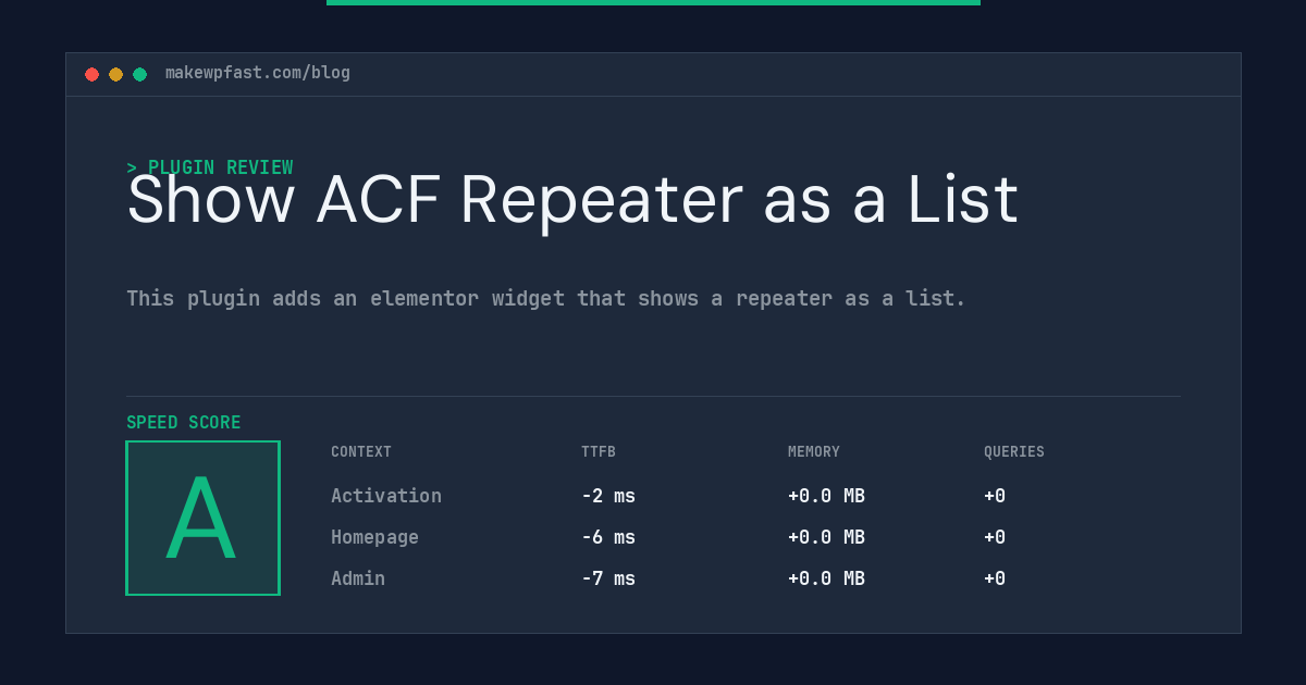 Show ACF Repeater as a List - MakeWPFast