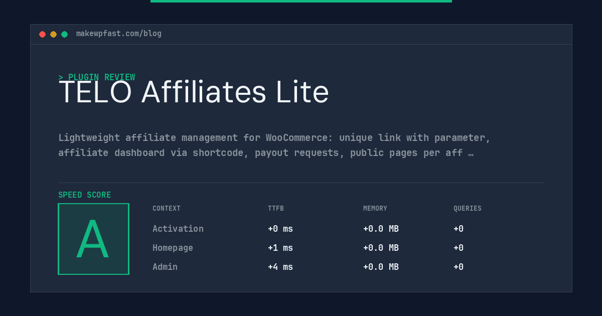 TELO Affiliates Lite - MakeWPFast