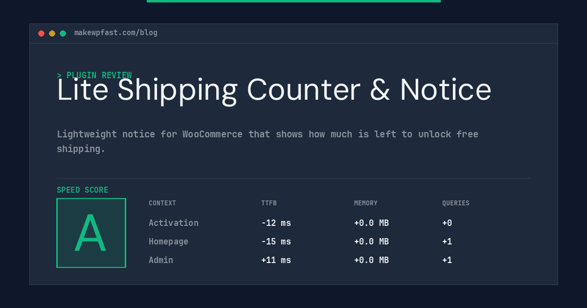 Lite Shipping Counter & Notice - MakeWPFast