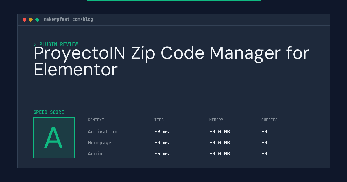 ProyectoIN Zip Code Manager for Elementor - MakeWPFast