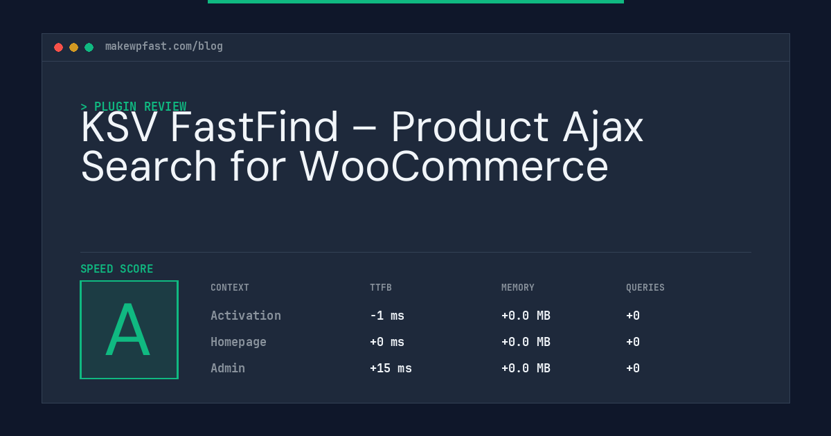 KSV FastFind – Product Ajax Search for WooCommerce - MakeWPFast