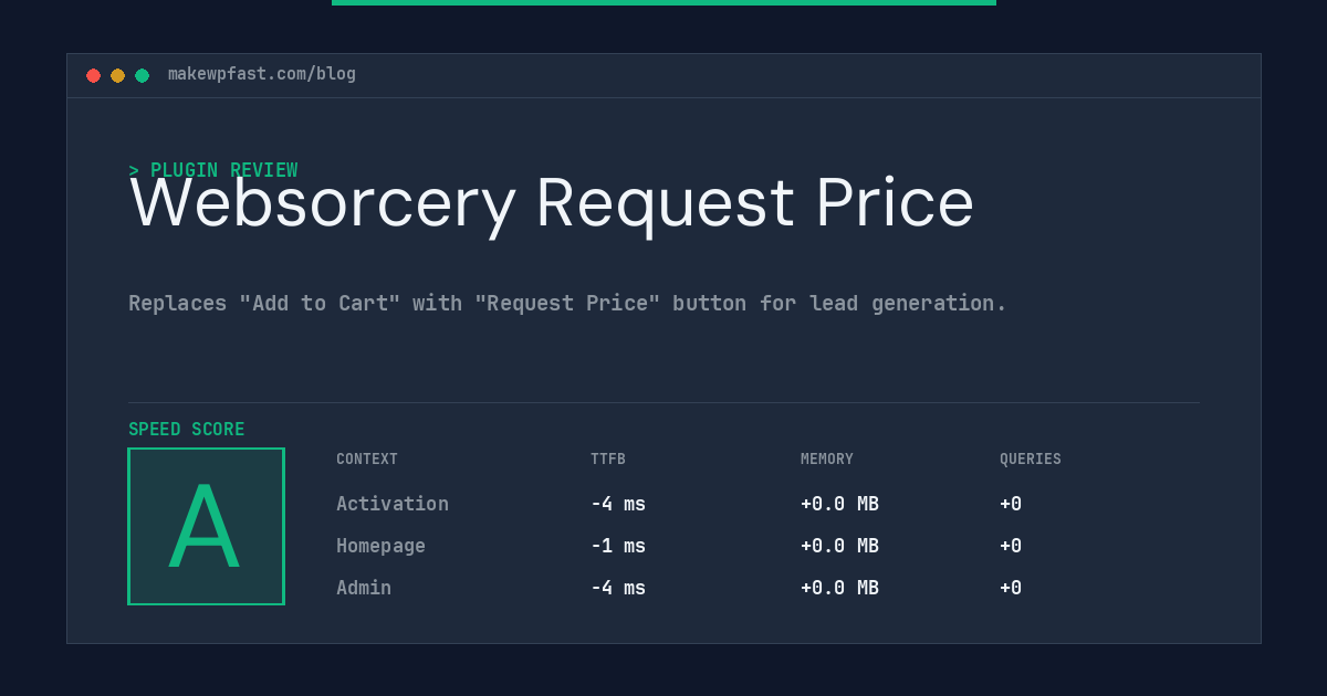 Websorcery Request Price - MakeWPFast