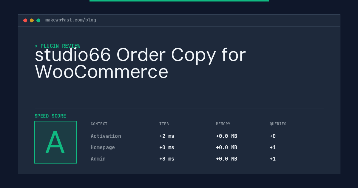 studio66 Order Copy for WooCommerce - MakeWPFast