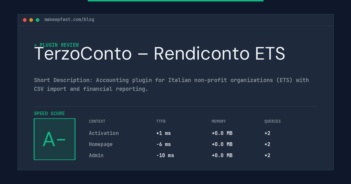TerzoConto – Rendiconto ETS - MakeWPFast