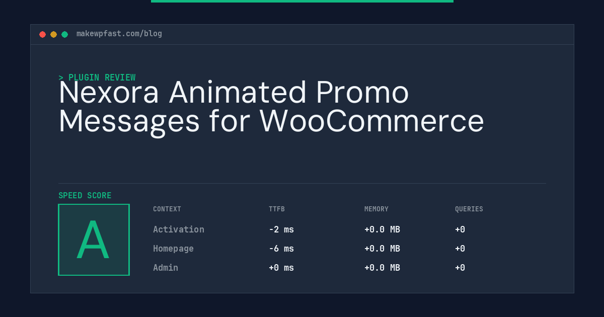 Nexora Animated Promo Messages for WooCommerce - MakeWPFast