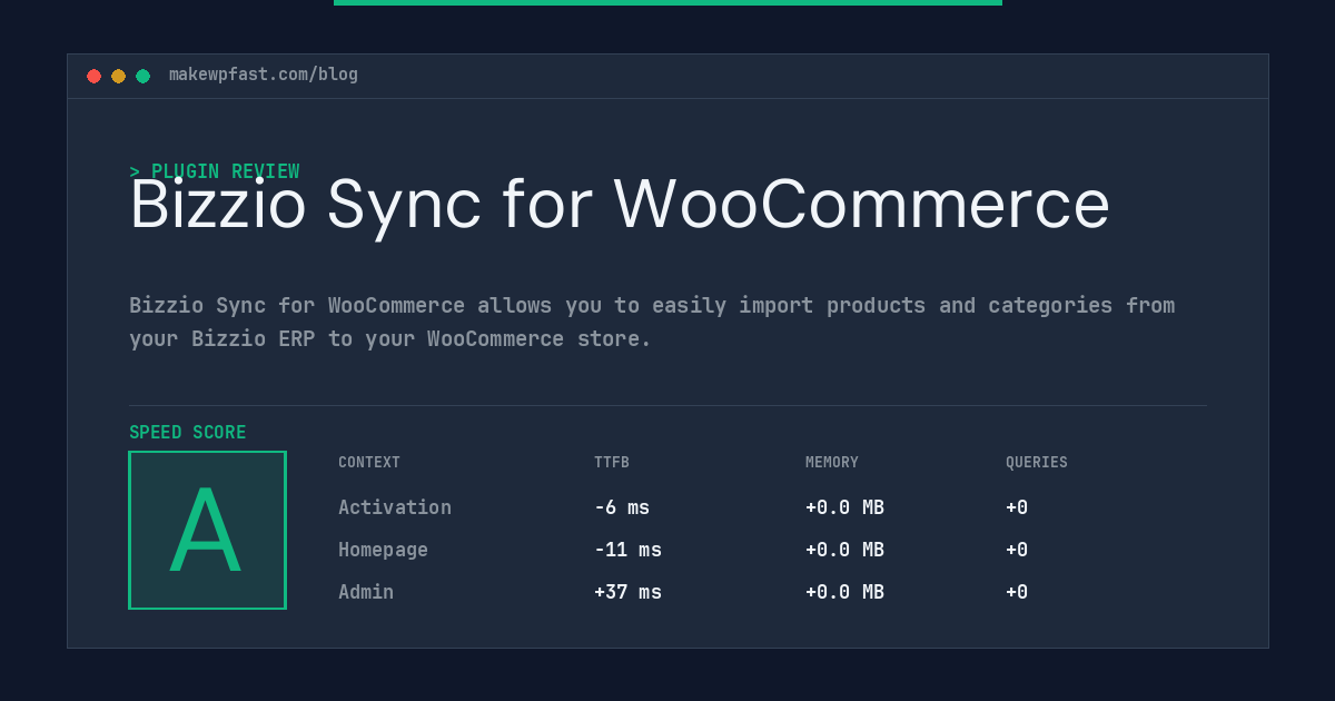 Bizzio Sync for WooCommerce - MakeWPFast