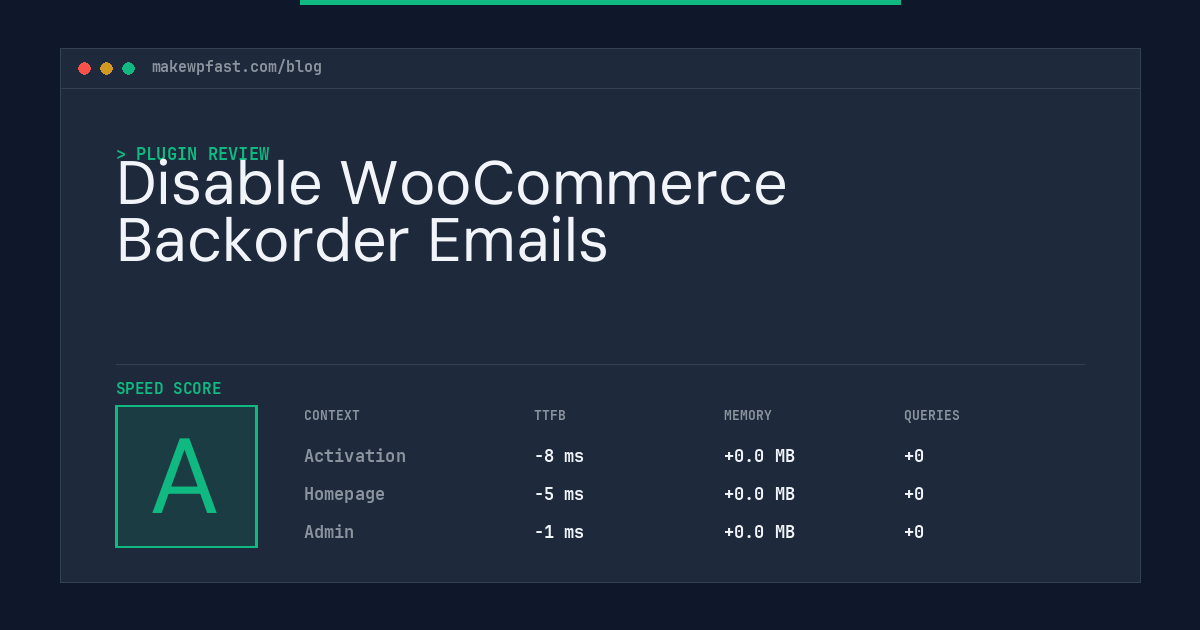 Disable WooCommerce Backorder Emails - MakeWPFast