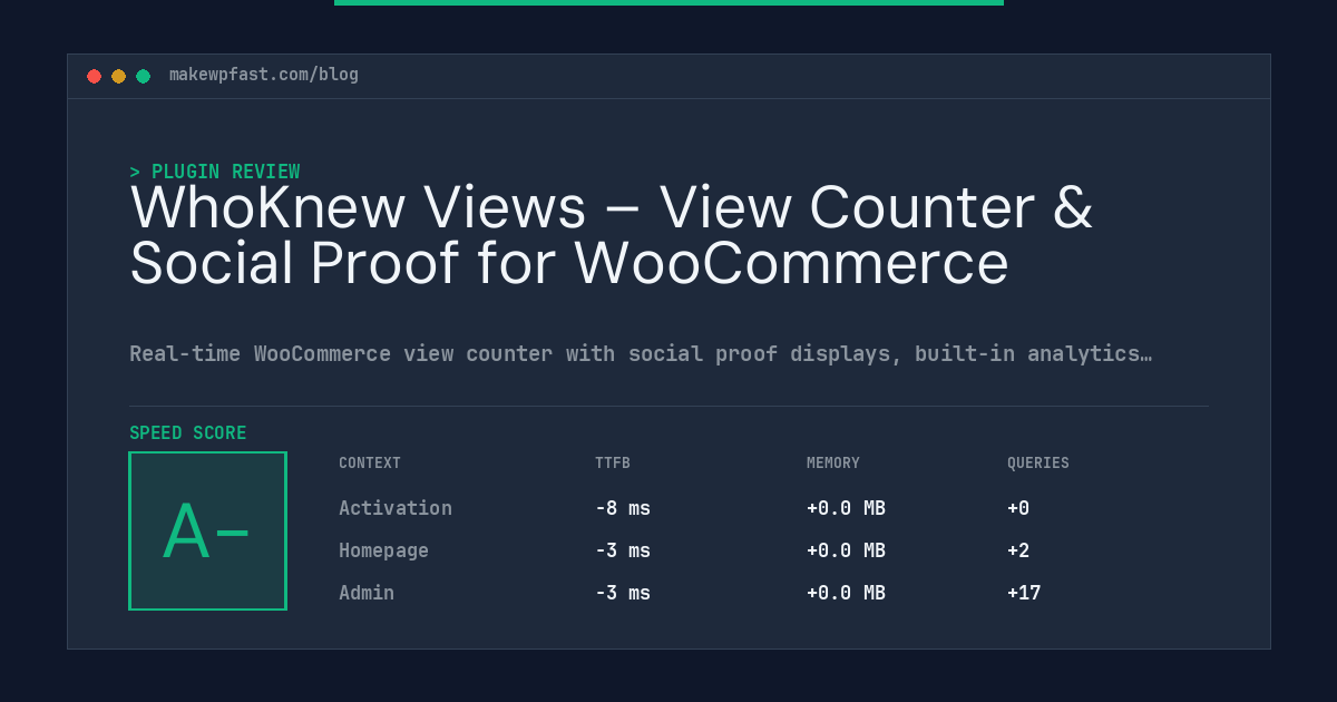 WhoKnew Views – View Counter & Social Proof for WooCommerce - MakeWPFast